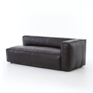 Carnegie Right Arm Sectional in Rider Black & Antique Oak (80' x 40.25' x 28.75')