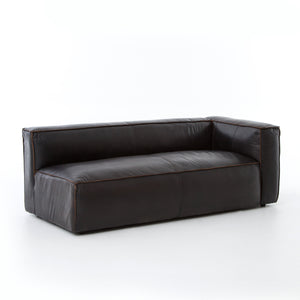 Carnegie Right Arm Sectional in Rider Black & Antique Oak (80' x 40.25' x 28.75')