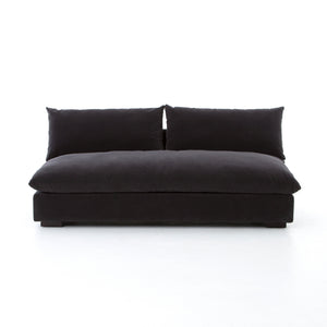 Atelier Armless Sectional in Henry Charcoal & Espresso (74' x 40' x 31.5')