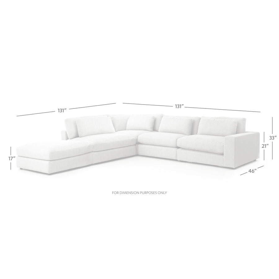Atelier 4-Piece Sectional in Chess Pewter (131' x 131' x 33')