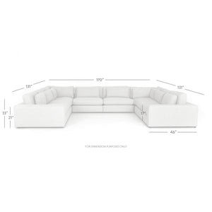 Atelier 8-Piece Sectional in Chess Pewter (170' x 131' x 33')
