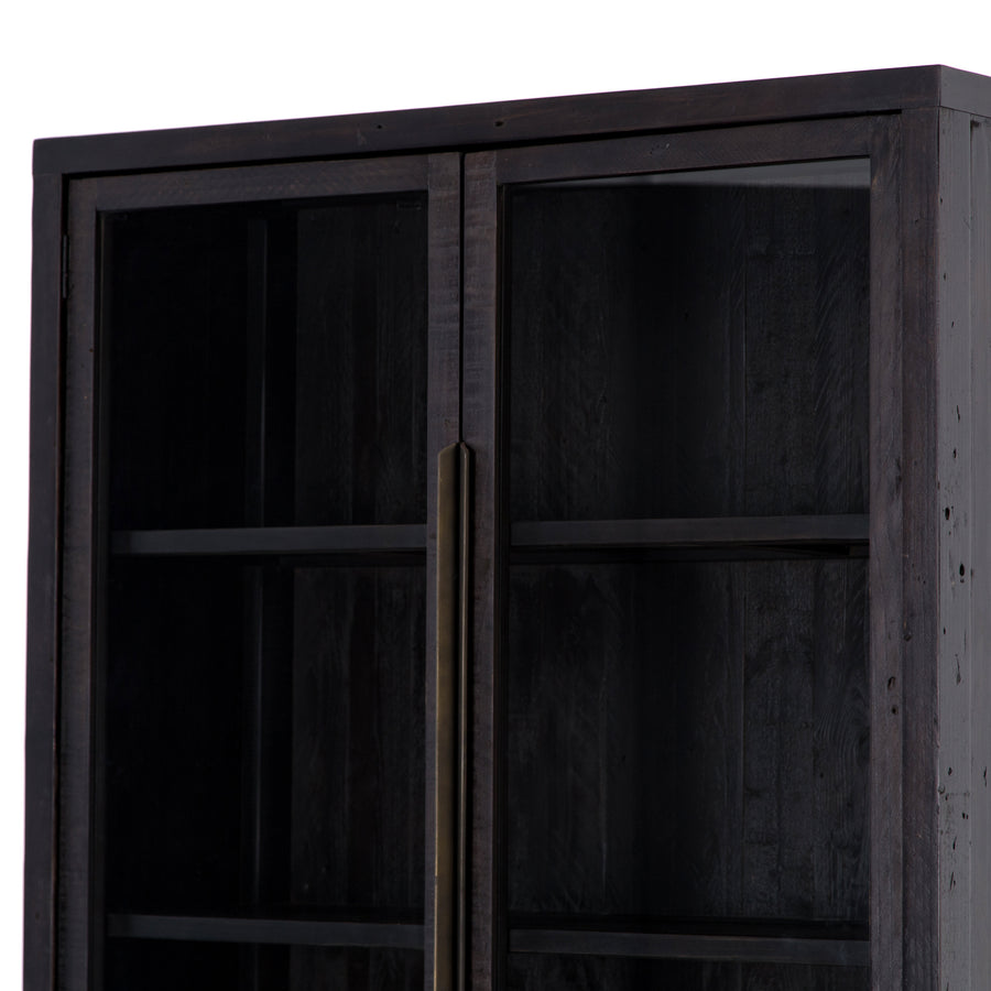Wyeth Cabinet in Dark Carbon & Tempered Glass (42' x 17' x 84.25')