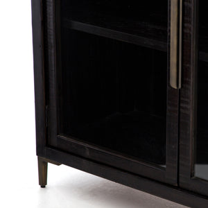 Wyeth Cabinet in Dark Carbon & Tempered Glass (42' x 17' x 84.25')