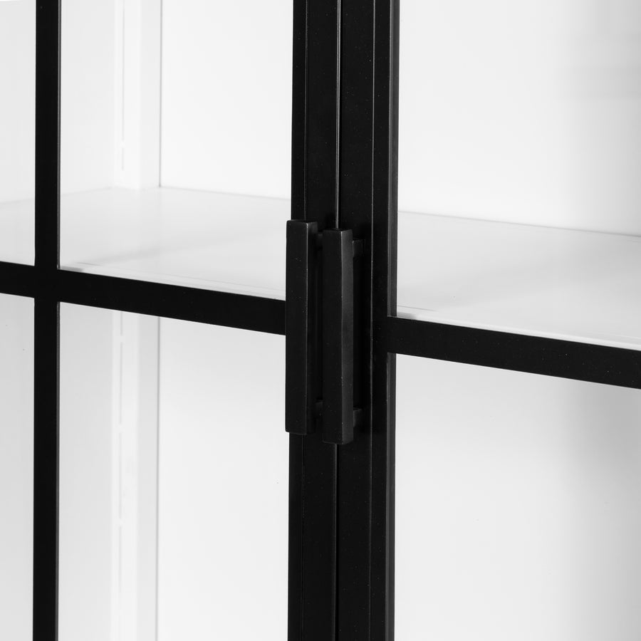 Bolton Lexington Cabinet in Black & Tempered Glass (48.5' x 17.25' x 78')