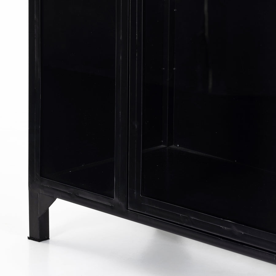 Belmont Cabinet in Black & Clear Glass (39.5' x 15.75' x 92.5')