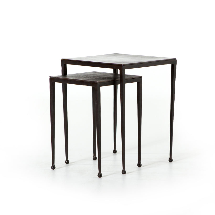 Marlow Side Table in Antique Brown & Antique Rust (15.75' x 15.75' x 21.25')
