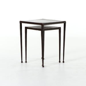 Marlow Side Table in Antique Brown & Antique Rust (15.75' x 15.75' x 21.25')