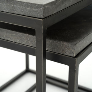 Hughes Side Table in Gunmetal & Bluestone (20' x 16' x 19')