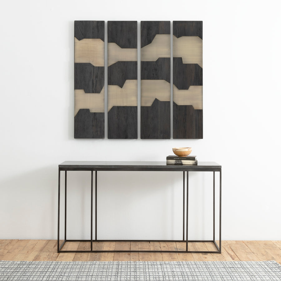 Hughes Console Table in Gunmetal & Bluestone (60' x 17' x 32')