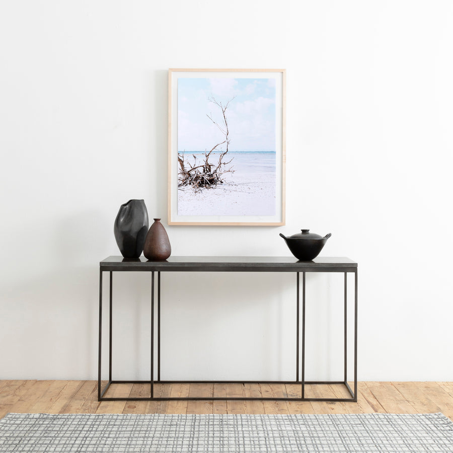 Hughes Console Table in Gunmetal & Bluestone (60' x 17' x 32')