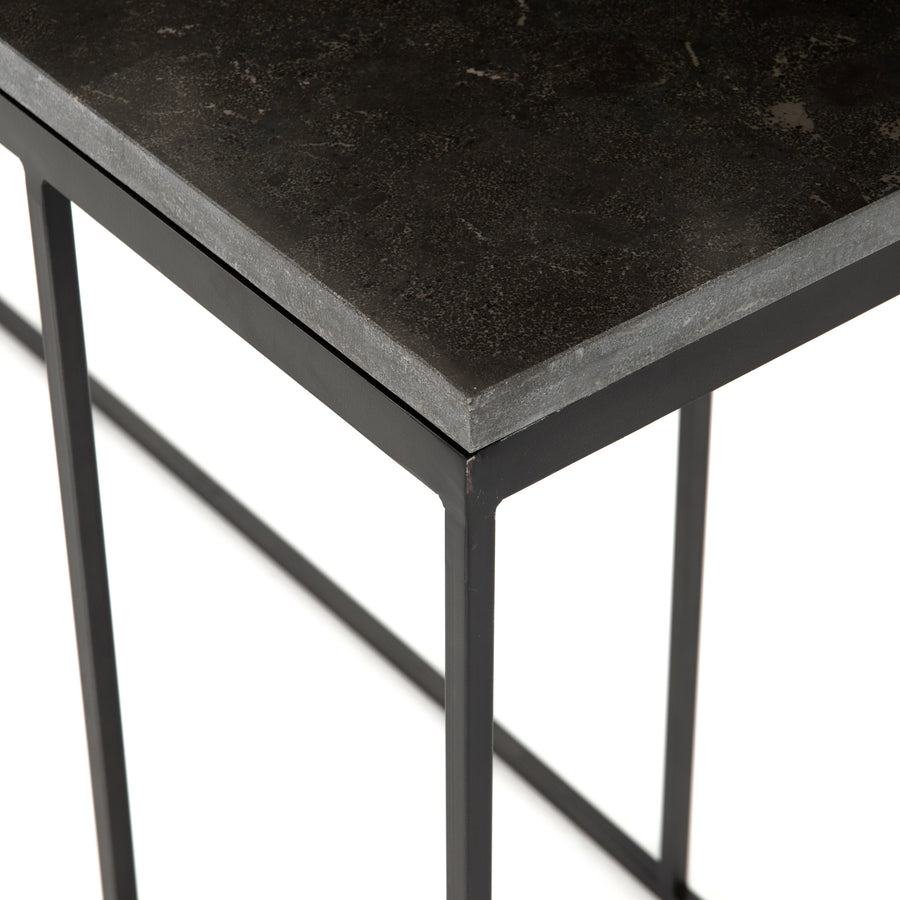 Hughes Console Table in Gunmetal & Bluestone (60' x 17' x 32')