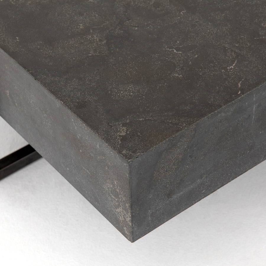 Hughes Coffee Table in Light Rustic Black & Bluestone (33.5' x 32.5' x 13.75')