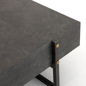 Hughes Coffee Table in Light Rustic Black & Bluestone (33.5' x 32.5' x 13.75')