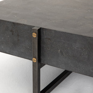 Hughes Coffee Table in Light Rustic Black & Bluestone (33.5' x 32.5' x 13.75')