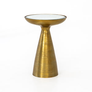 Marlow Side Table in Brushed Brass & Ash Glass (16' x 16' x 22')