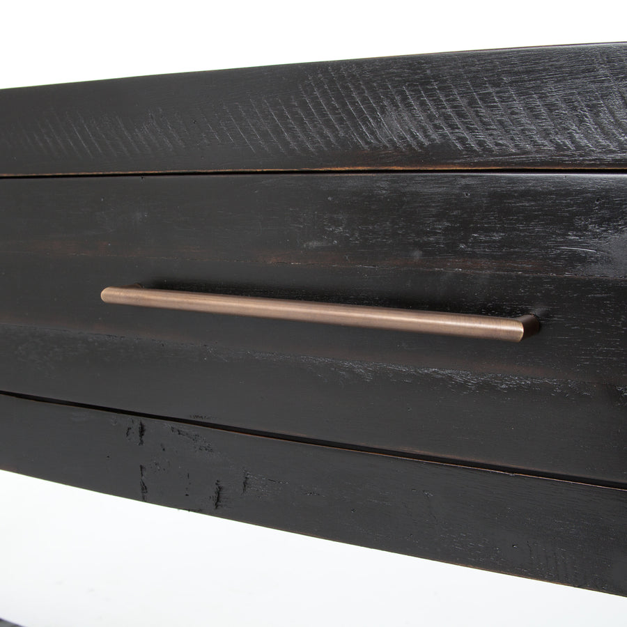 Hadley Console Table in Burnished Black (59.75' x 13.75' x 32.25')