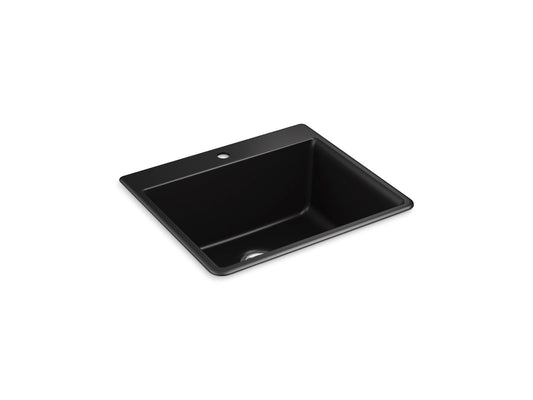 Kennon 29" x 26.13" x 14.06" Neoroc Single-Basin Dual-Mount Kitchen Sink in Matte Black