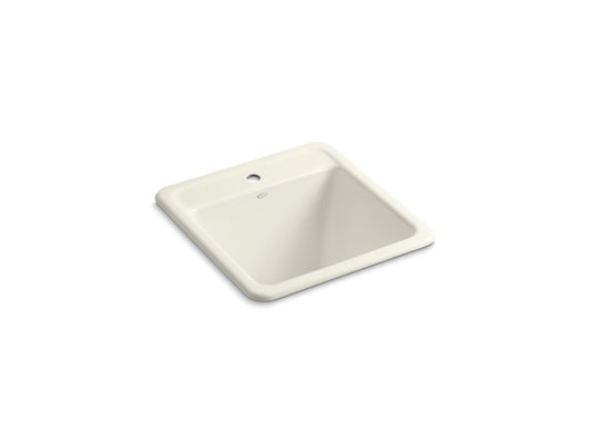 Park Falls 23.13" x 22.13" x 14.63" Enameled Cast Iron Dual-Mount Kitchen Sink in Biscuit