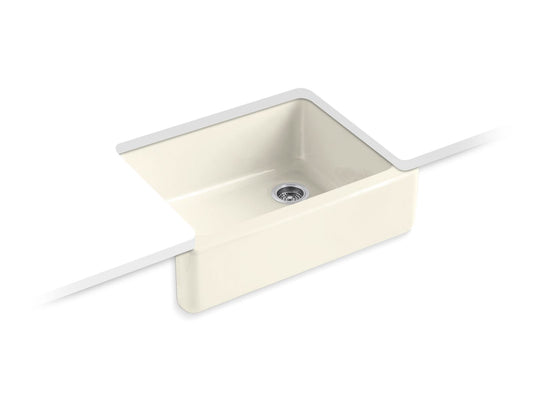 Whitehaven 34.75" x 25.38" x 12.38" Enameled Cast Iron Single-Basin Farmhouse Kitchen Sink in Biscuit