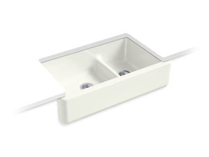 Whitehaven 40.75' x 25.38' x 12.38' Enameled Cast Iron Double Basin Farmhouse Kitchen Sink in Dune