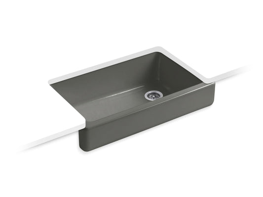 Whitehaven 40.75" x 25.38" x 12.38" Enameled Cast Iron Single-Basin Farmhouse Kitchen Sink in Thunder Grey