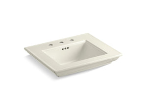 Memoirs Stately 26.69' x 23' x 10.88' Fireclay Console Top Bathroom Sink in Biscuit - Widespread Faucet Holes