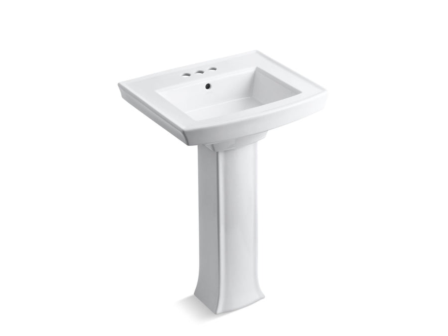 Archer 23.94' x 20.44' x 35.25' Vitreous China Pedestal Top Bathroom Sink in White