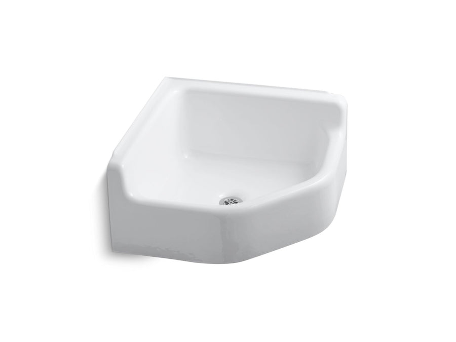 Whitby 30' x 30' x 16' Enameled Cast Iron Floor-Mount Service Sink Kitchen Sink in White