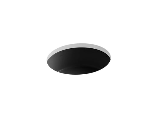 Verticyl Round 20.75" x 18" x 9.75" Vitreous China Undermount Bathroom Sink in Black Black