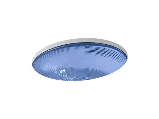 Whist 24.07" x 20.57" x 9.89" Glass Undermount Bathroom Sink in Translucent Sapphire