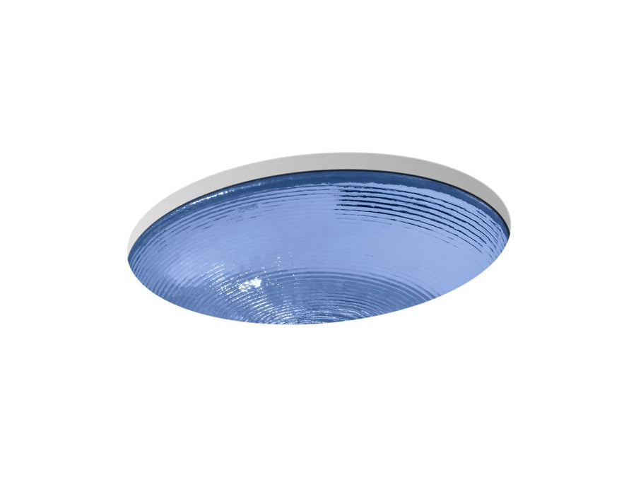 Whist 24.07' x 20.57' x 9.89' Glass Undermount Bathroom Sink in Translucent Sapphire