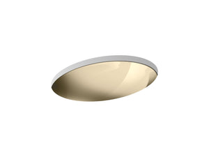 Rhythm Oval 25.13' x 18' x 9.5' Stainless Steel Undermount Bathroom Sink in Mirror French Gold