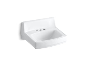 Greenwich 19.5' x 14.63' x 22.5' Vitreous China Wall Mount Bathroom Sink in White - Centerset Faucet Holes