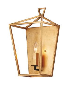 Abode 17' Single Light Wall Sconce in Gold Leaf and Textured Black
