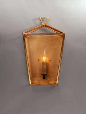 Abode 17' Single Light Wall Sconce in Gold Leaf and Textured Black