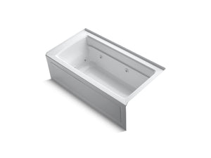 Archer 63.63' Acrylic Alcove Bathtub in White with Integral Apron
