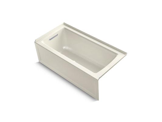 Archer 63.63" Acrylic Alcove Left Drain Bathtub in Biscuit