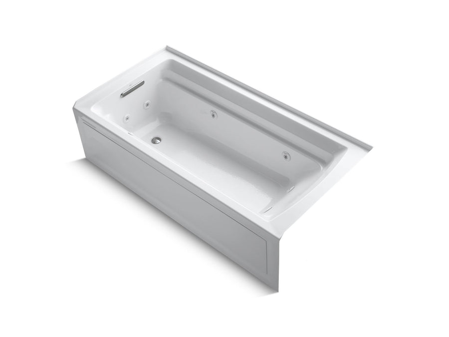 Archer 74.94' Acrylic Left Drain Alcove Bathtub in White