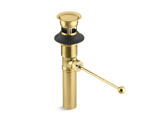 Bathroom Sink Pop-Up Clicker Drain in Vibrant Polished Brass with Overflow (9.75" x 4.75" x 4.75")