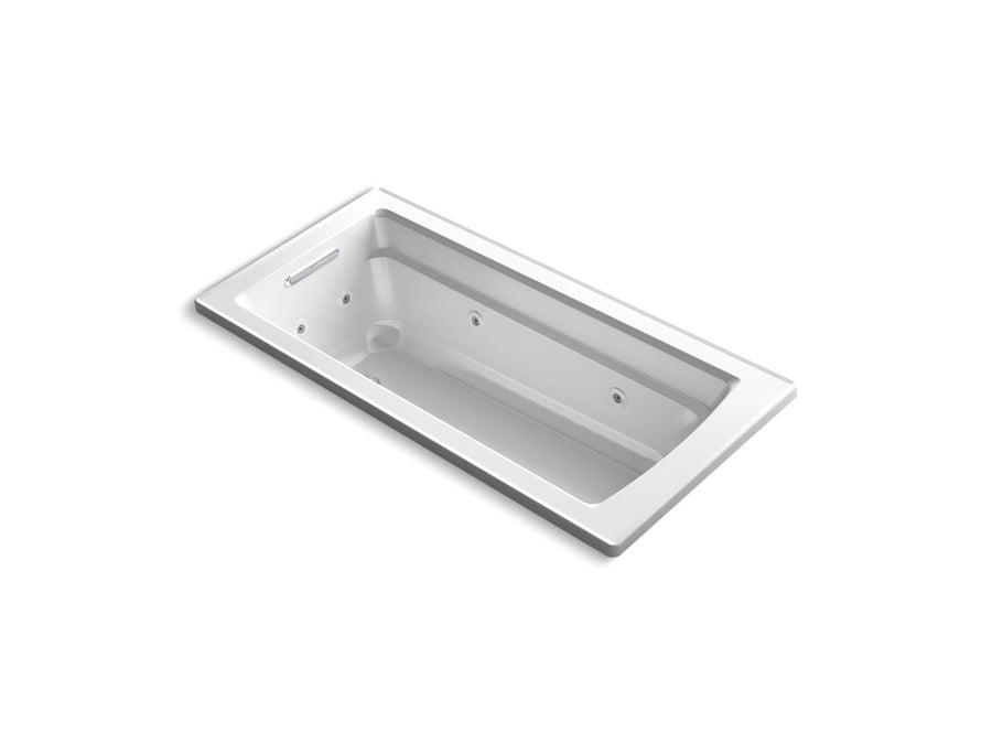 Archer 66.88' Acrylic Drop-In Heated Surface Bathtub in White
