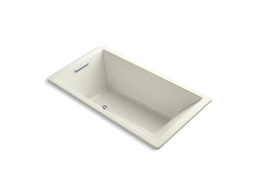 Underscore Rectangle 68.25" Acrylic Drop-In Bathtub in Biscuit