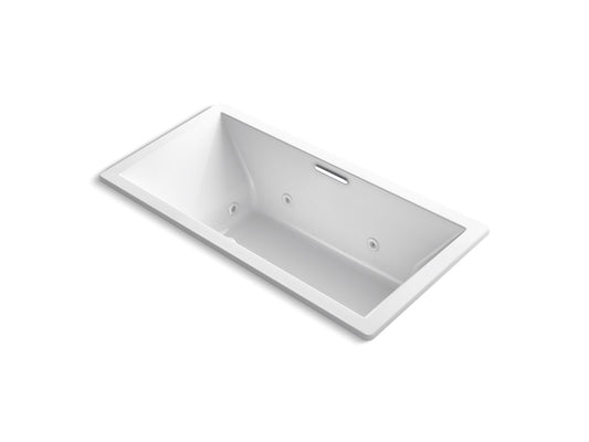 Underscore Rectangle 74.88" Acrylic Drop-In Bathtub in White