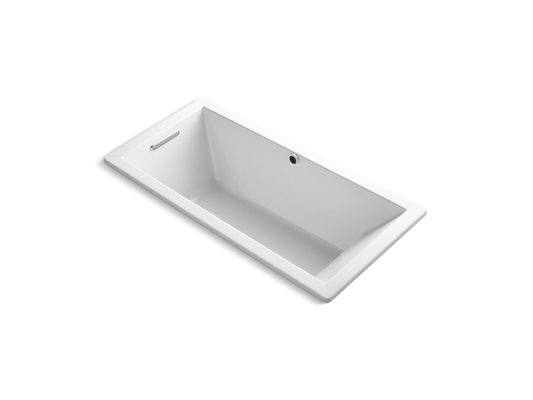 Underscore Rectangle 68.5" Acrylic Drop-In Heated Surface Bathtub in White