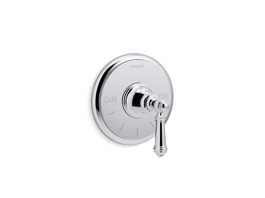 Artifacts Thermostatic Valve Trim in Polished Chrome with Lever Handle