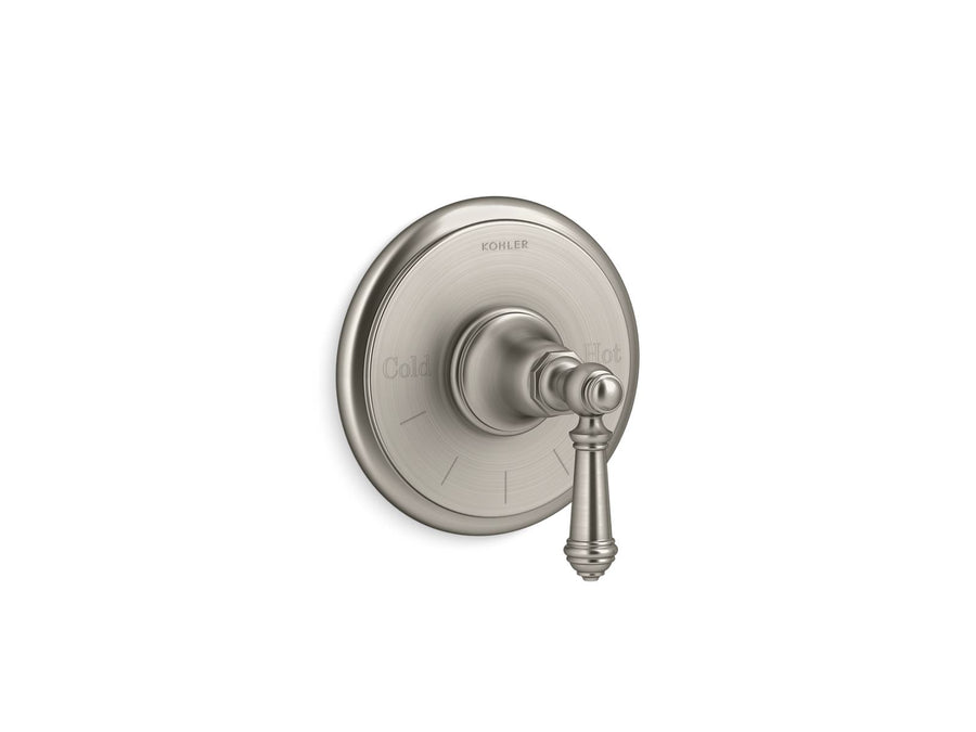 Artifacts Thermostatic Valve Trim in Vibrant Brushed Nickel with Lever Handle