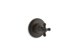 Artifacts Volume Control Valve Trim in Oil-Rubbed Bronze with Cross Handle