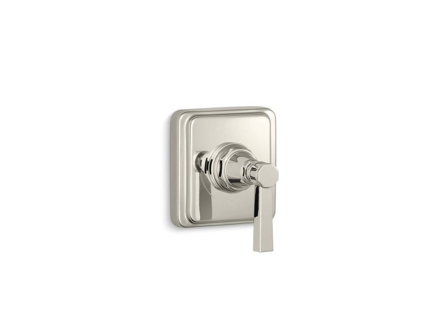 Pinstripe Volume Control Valve Trim in Vibrant Polished Nickel with Lever Handle