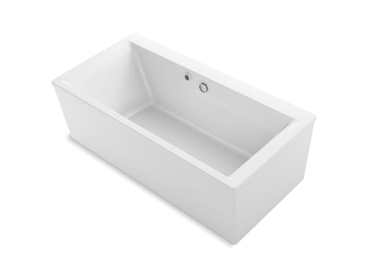 Stargaze 63" Acrylic Freestanding Heated Surface Bathtub in White with Straight Shroud