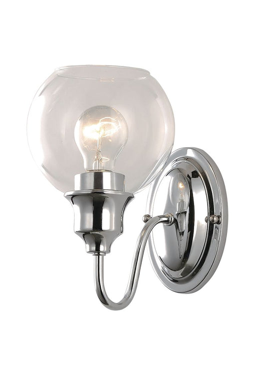 Ballord 9" Single Light Wall Sconce in Polished Chrome