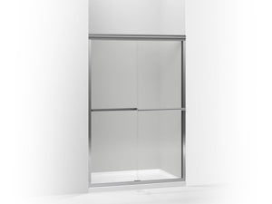 Gradient 42.63' Clear Tempered Glass Sliding Shower Door with Bright Polished Silver Frame